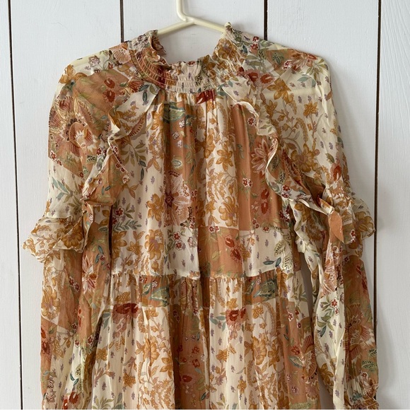 Sezane Estel Dress in Camel Patchwork Size 2 NWT - Picture 9 of 15